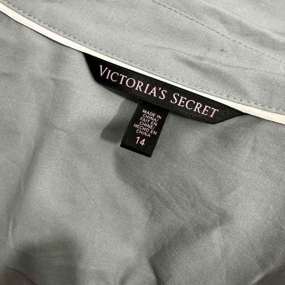 Victoria Secret Gray Shift Button Front Embellished Dress Size 14 Roll Tab - Picture 9 of 10
